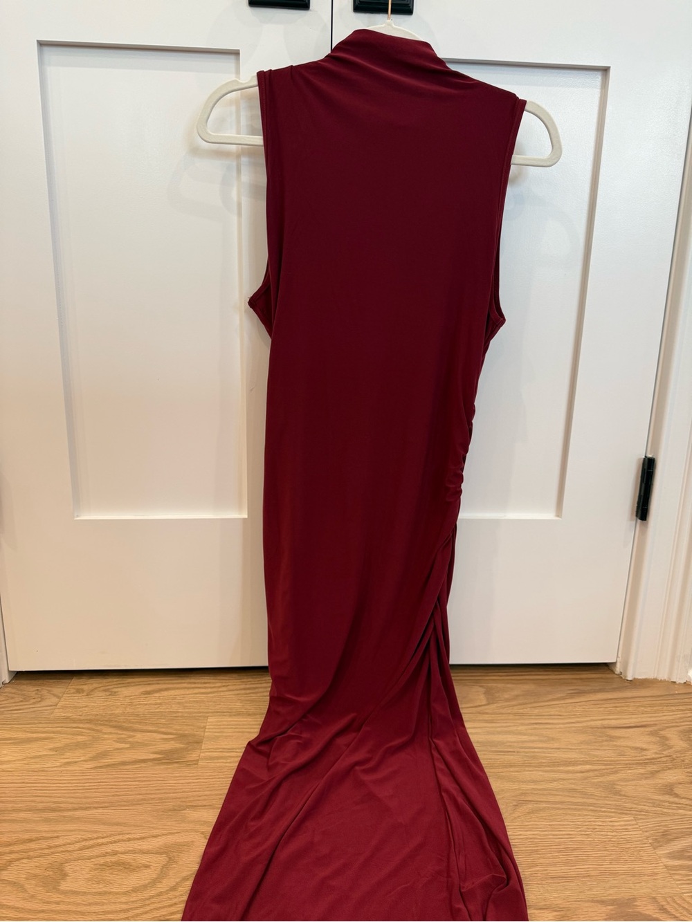 Cupshe Sleeveless Burgundy Turtleneck Maxi Dress